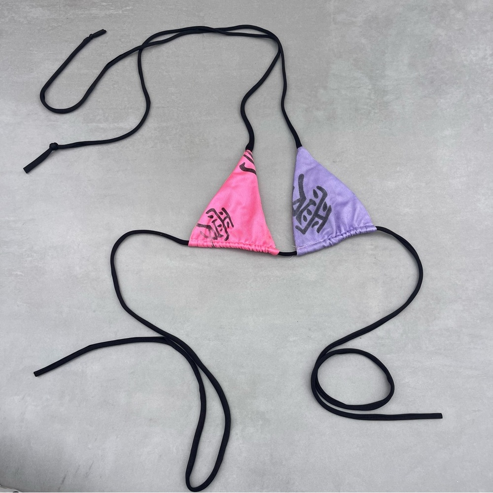 Pink Purple Triangle Bikini XS